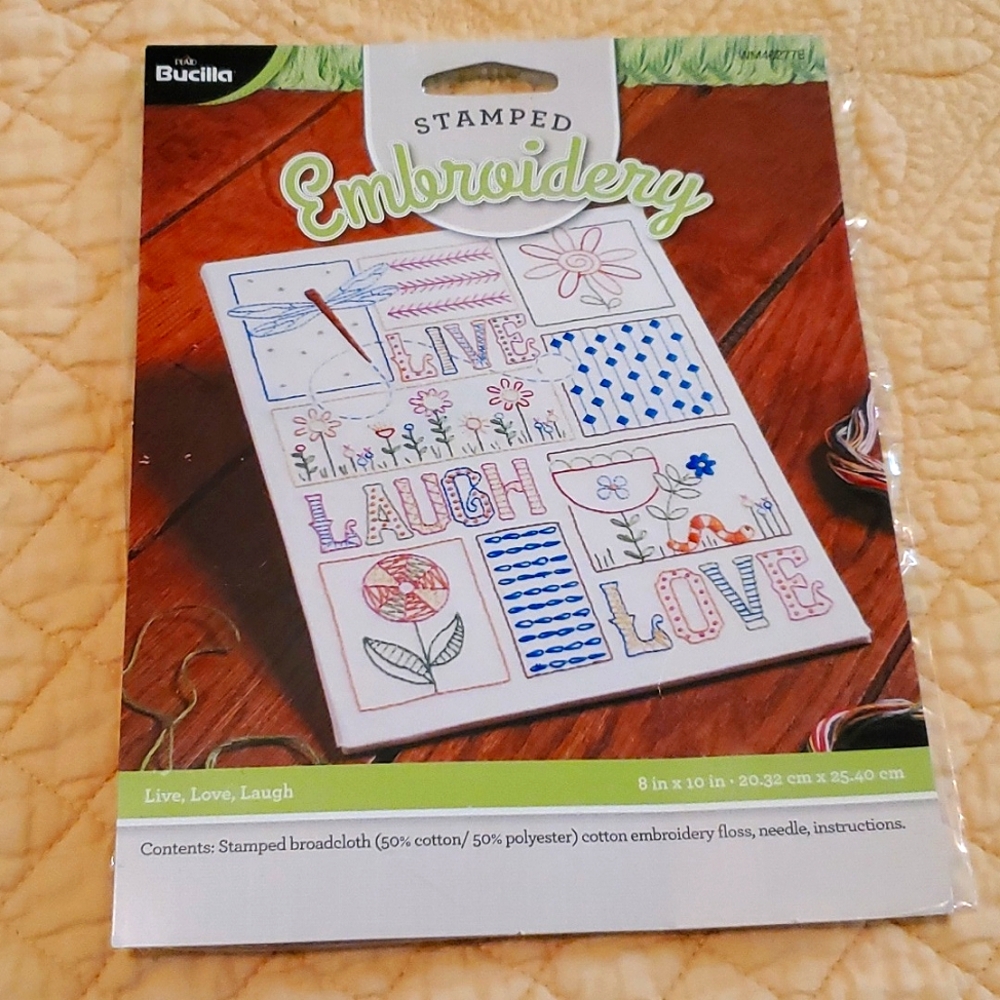 Live Laugh Love Embroidery Sampler Craft